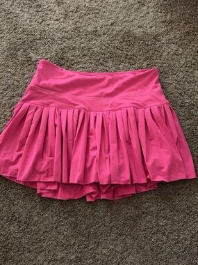 Pleated Active Skirt with Built-In Shorts - Pink
